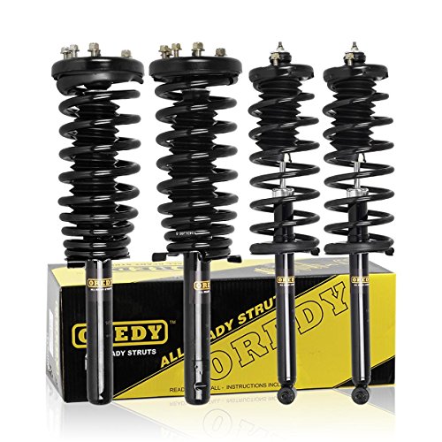 OREDY Struts Full Set of 4 Shocks Coil Spring Suspension Struts 171299 171691L 171691R Complete Struts Assembly Compatible with Accord 1998 1999 2000 2001 2002 Front Rear Shocks and Struts