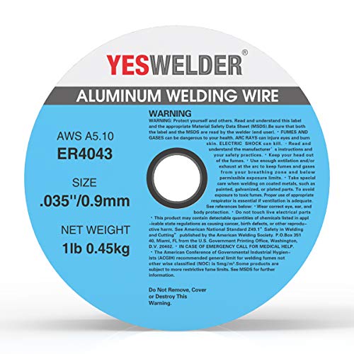 YESWELDER Silicon Aluminum Welding Wire ER4043 035Diameter 1Pound Spool