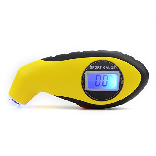 BeiLan Digital Tire Pressure Gauge 4 Setting Units for Car Truck Bicycle with Backlit LCD and Non-Slip Grip