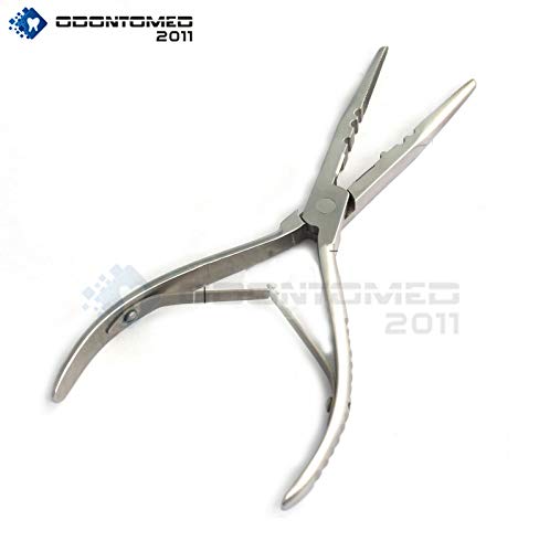 OdontoMed2011 Fishermans Needle Nose Plier 8 With Spring Stainless Steel Jw-4002