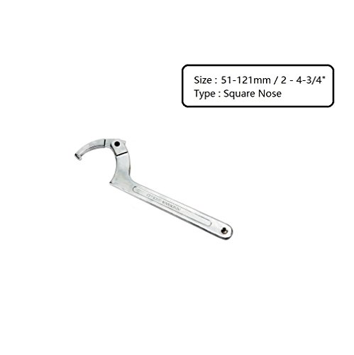C Spanner Tool Adjustable Hook Wrench 51-121mm  2 - 4-34 Chrome Vanadium By Xgunion Large