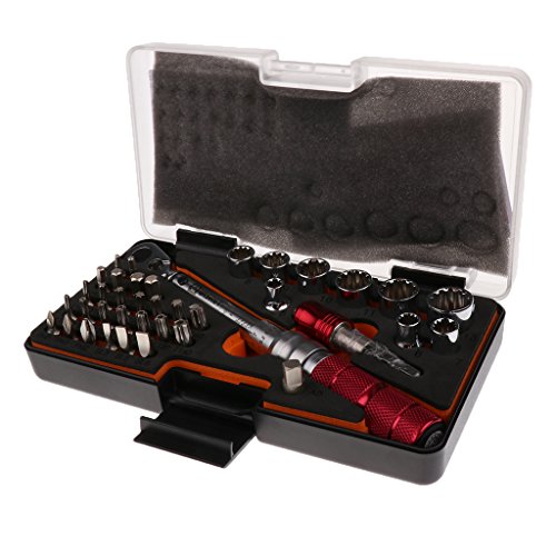 Dovewill 38 Pieces 14 Drive Torque Wrench Click Adjustable Spanner Repair Tools 1-10NM